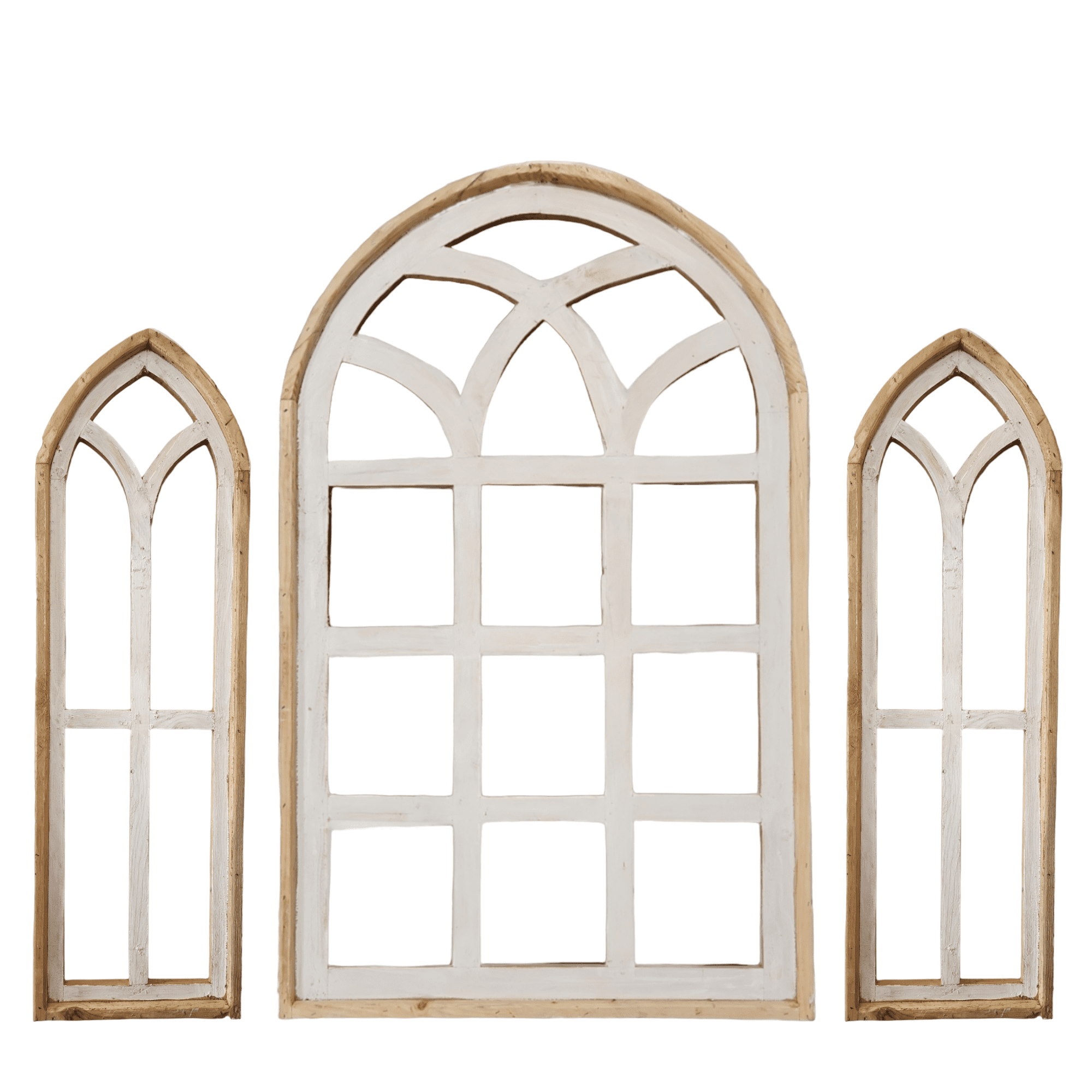 Set of 3 Farmhouse Wooden Paradise Window Collection- The Paradise Collection- Window Arches Farmhouse Wood Cathedrals wall windowsRanch Junkie